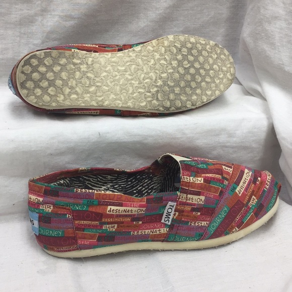 TOMS Colorful Classic Canvas Slip On Flats Size 7 - Picture 5 of 8
